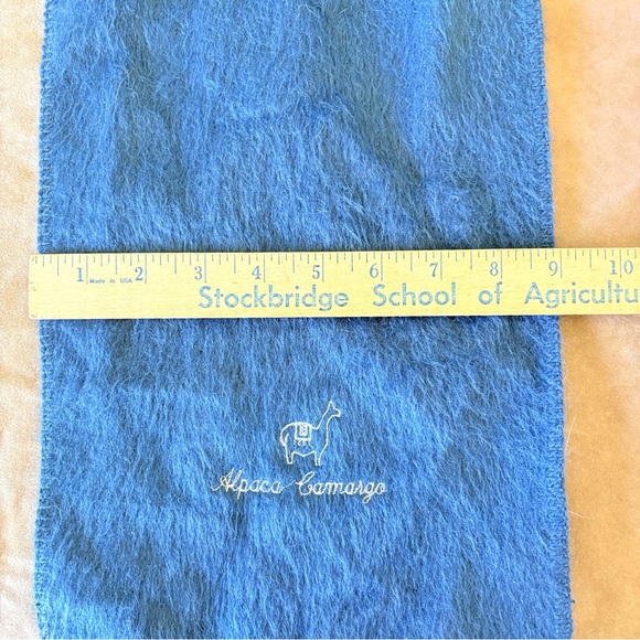 Camargo Alpaca Wool Blue Scarf  74"x9" - Picture 3 of 5